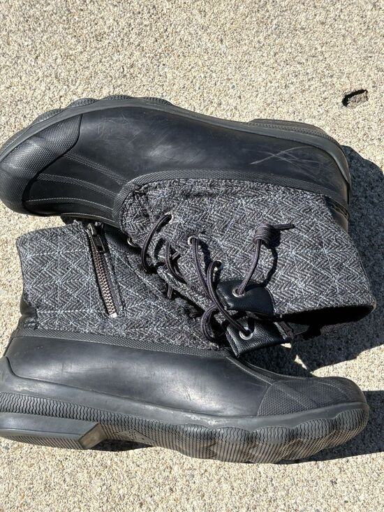 Sperry Shoes - Sperry Saltwater Duck Boots Women’s 9.5M Grey Quilted Wool Rain & Snow Rubber
